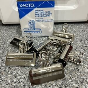 Lot of 7 Bulldog Metal Clips 2 5/8 inch Wide